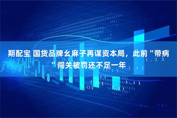 期配宝 国货品牌幺麻子再谋资本局，此前“带病”闯关被罚还不足一年